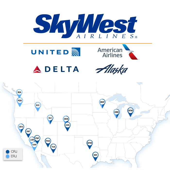 SkyWest Domiciles and Logos